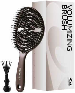 Boar Bristle Slick Back Hair Brush for Women, Detangler Brush For Fine Hair by CREATIVEART
