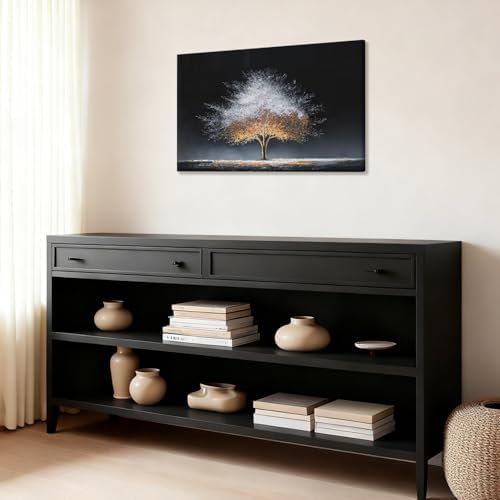 EEYNAQQ Burning Tree of Life Canvas Wall Art 16x24 Inches Ready to Hang - Image 7