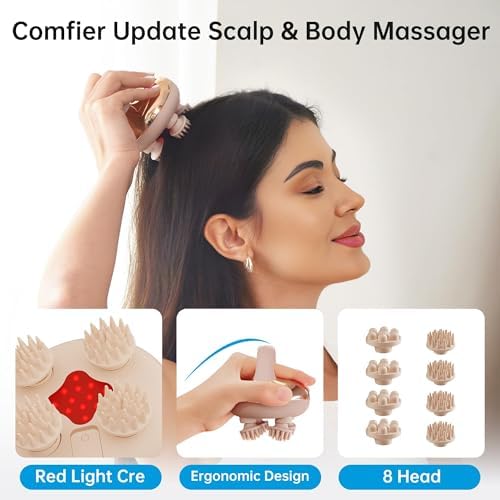 COMFIER Cordless Scalp Massager with Heat, Waterproof Electric Head Massager for Deep Scalp Cleansing, Hair Care & Daily Relaxation, Rechargeable 3 Modes, Gift for Women Men - Image 2