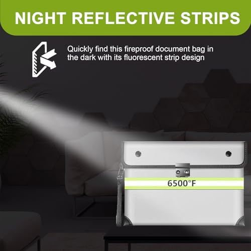 Upgraded Fireproof Document Bag with Lock 6500°F Fireproof - Image 6