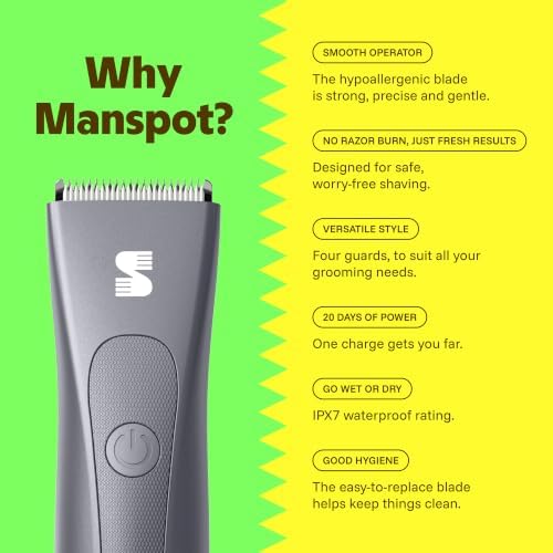 MANSPOT Manscape Groin & Body Hair Trimmer for Men, Shaver with LED Light - Image 2