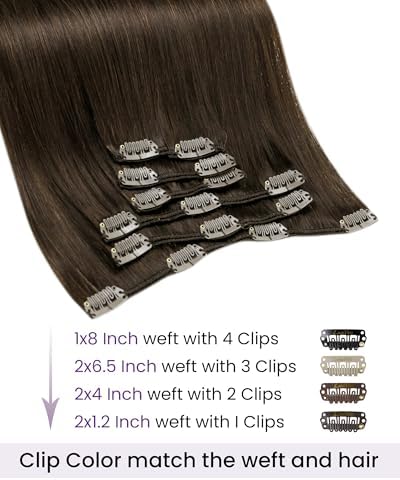 LaaVoo Hair Extensions Clip Ins, For Beginners, 16 Inch - Image 3