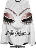 Barber Cape Hello Girl Gorgeous Glitters Eyelash Salon Apron Hair Cutting Cape Barbershop Kits For Women 55''X66'' by Carwayii
