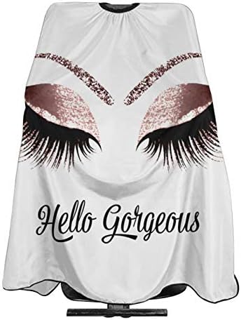 Barber Cape Hello Girl Gorgeous Glitters Eyelash Salon Apron Hair Cutting Cape Barbershop Kits For Women 55''X66'' by Carwayii