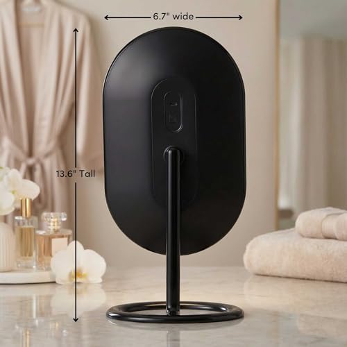 Fancii Vera LED Lighted Vanity Makeup Mirror, Rechargeable - Cordless Illuminated Cosmetic Mirror with 3 Dimmable Light Settings, Dual Magnification (Obsidian) - Image 6