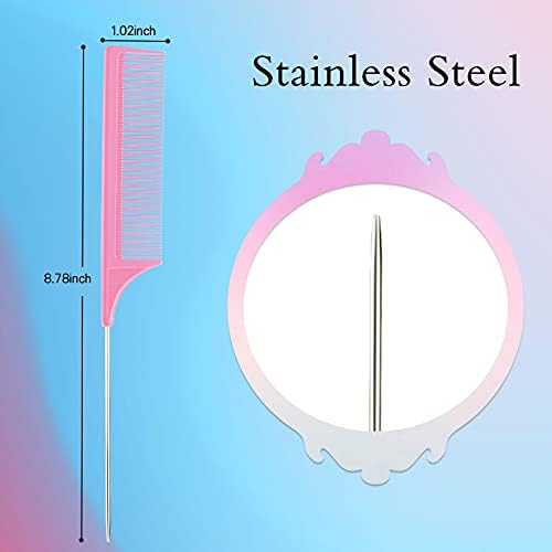 Geiserailie 3 Pcs Slick Back Hair Brush Set Bristle Brush, Light Pink - Image 3