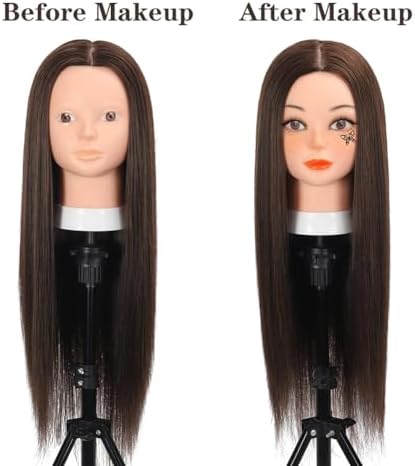 Opini 26" Mannequin Head 80% Real Human Hair for Practice Hair and Makeup - Image 2