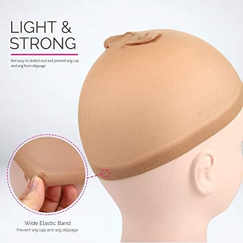 FANDAMEI Wig Cap, 4 pieces Light Brown Stocking Wig Caps Stretchy, Nylon Wig Caps for Women, men, kids. - Image 6