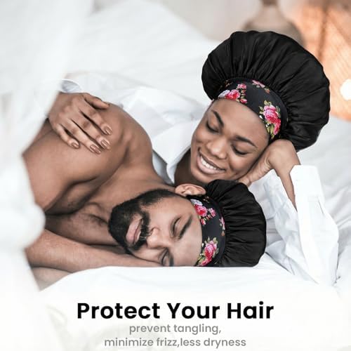 WLLHYF Silk Bonnet for Men, Satin Bonnet Elastic Band Silk Sleep Cap Soft Adjustable Hair Cap Hair Wrap for Women Sleeping - Image 6