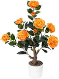 Caxchiling Artificial Camellia Tree 2FT, Faux Potted Tree Indoor by Caxchiling