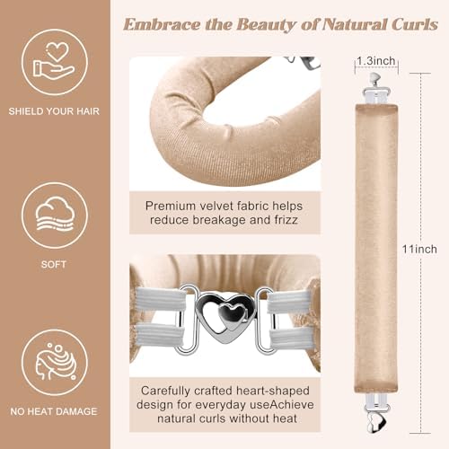 Heatless Curls Overnight Set, Multi-Tonal Velvet Hair Rollers - Image 2