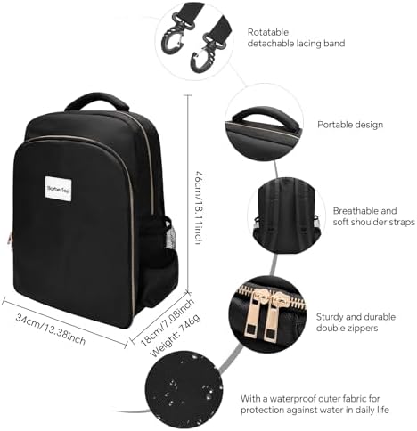 Barber Backpack for Men Women, Professional Barber Bag Case Organizer for Clippers and Supplies, Portable Cosmetology Hairstylist Travel Backpack with Barber Accessories Cape and Brush (Black) - Image 4
