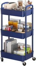 Sywhitta 3-Tier Plastic Rolling Utility Cart with Wheels for Storage,Blue by haseverythingyouneed