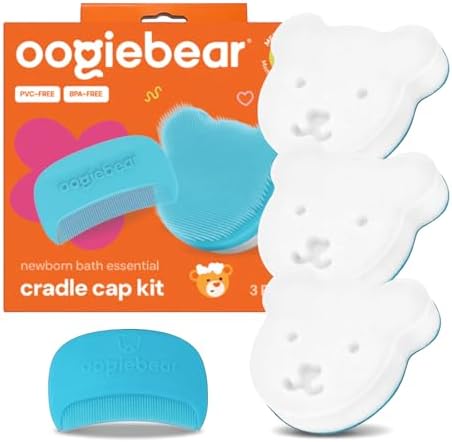 oogiebear Cradle Cap Brush Kit, 5 Piece, Includes 2 Replacement Sponges by oogiebear