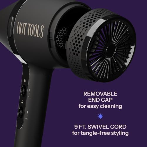 HOT Tools Pro Artist Black Gold Infrared Ionic™ Salon Dryer | Fast Drying, Styling and Smooth Results (Black) - Image 6