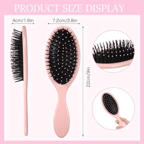Nuenen 6 Pcs Wet Detangling Hair Brush, Dry Soft Bristle, Fresh Color - Image 3