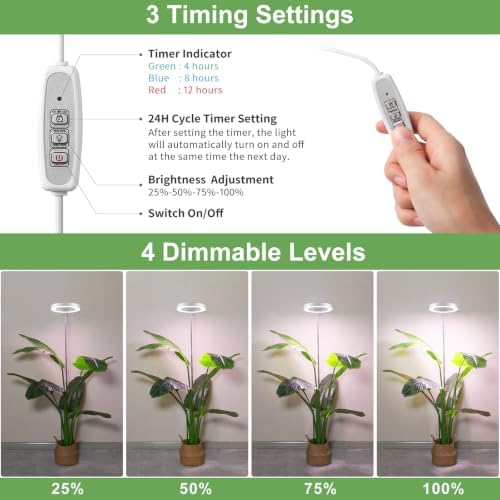 LBW Grow Lights for Indoor Plants, 6.3" Full Spectrum Grow Light, 72 LEDs - Image 5