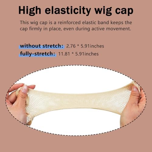 Wig Caps for Women,Hair Net for Wig,Mesh Wig Caps for Long hair for Women,Hair Nets Non Slip for Wigs Beginner,Nylon wig Cap for Thick hairs,Wig Accessories for Halloween/Christmas Party Cosplay,3 Pcs - Image 4
