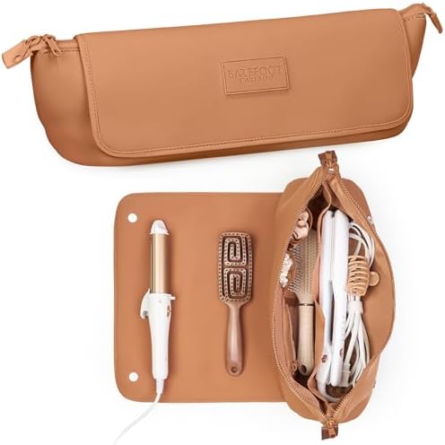 BAREFOOT CARIBOU Hair Tools Travel Bag and Heat Resistant Mat 17" (Brown) by BAREFOOTCARIBOU
