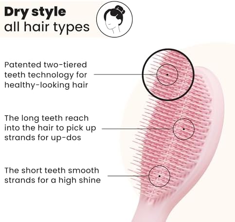Tangle Teezer The Ultimate Styler Hair Styling Brush for Dry Styling, Maintains, Blends & Adds Volume, Texture & Shine, Millennial Pink - Image 2