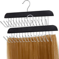 SCUNDA Black Hair Extension Holder for Styling, Washing, Drying. Braiding Hair Rack for Weft, Clip in, Tape in and Halo Extensions. 2 Packs Hair Extension Hanger for Closet. by SCUNDAHOME