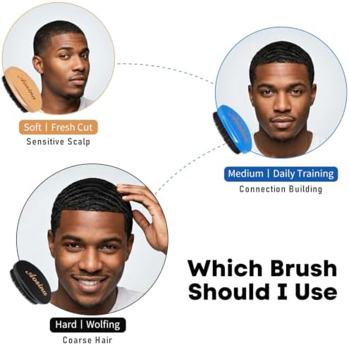 Boar Bristle Hair Brush for Men, Soft Medium Hard Wave Brush Kit, 360 Waves - Image 4