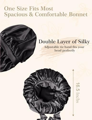 Tie Silk Bonnet Satin Curly Hair Wrap for Sleeping Women Anti Frizz - Image 4