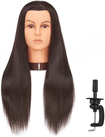 26-28'' Mannequin Head Yaki Synthetic Fiber Hair Styling Training Head Dolls for Cosmetology Manikin Maniquins Practice Head with Stand (9926LB0220) by Hairlink