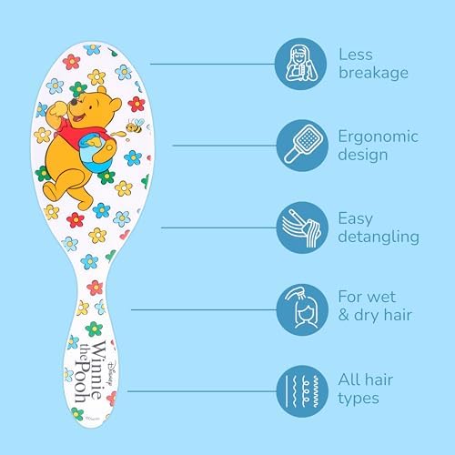 Wet Brush Disney Winnie The Pooh Original Detangler Hair Brush, Flexible Bristles Gently Detangle All Hair Types, Works on Wet or Dry Strands, Ergonomic Handle, Reduces Breakage, Hunny Pooh - Image 3