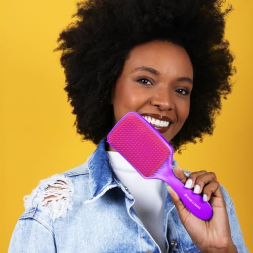 Marco Boni Free Flex Detangling Hair Brush, Flexible Hairbrush for Wet & Dry Hair, Pain-Free Detangler, Ergonomic Handle, All Hair Types, Açaí Burst - Image 6