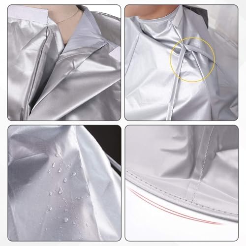 2PCS Hair Catcher for Haircuts, Foldable Hair Cutting Cape Umbrella, Waterproof Haircut Cape for Adults, Hair Trimming Catcher for Salon or Home Hair Cutting (Light Grey) - Image 5