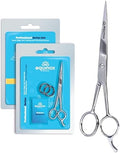 Equinox International, Professional Hair Scissors, Hair Cutting Scissors Professional, 6.5” Overall Length, Barber Scissors For Men & Women, Premium Shears For Salon & Home Use (Ice Tempered, Silver) by EquinoxInternational