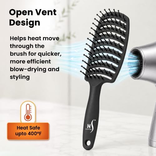 Herstyler Vented Hair Brush - Soft Bristle Detangler for Faster Blow Drying - Image 5