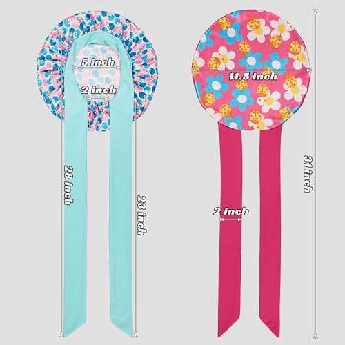 Silk Bonnet for Kids, Satin Hair Bonnet for Sleeping with Tie Band - Image 3