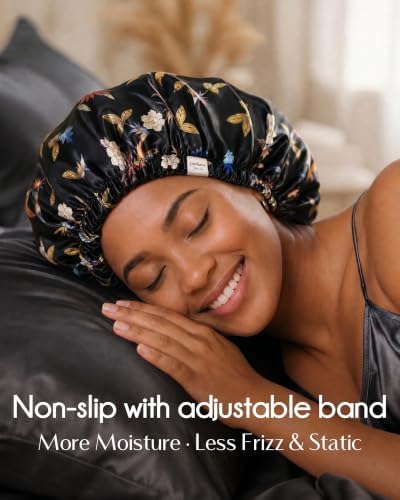 YANIBEST Adjustable Satin Bonnet with No Damage Hair Scrunchie - Image 4