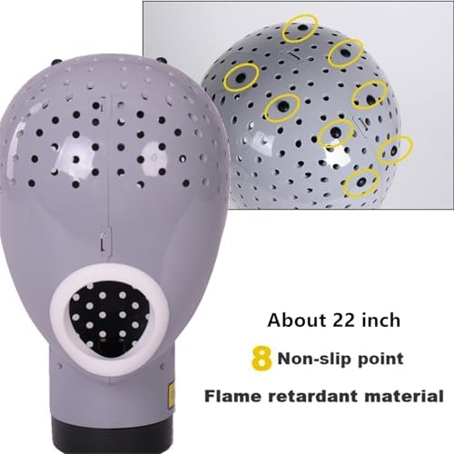 HOMEGOAL Hair Dryer Wig Stand Holder Mannequin Head, Drying Wig From Inside to Outside, Quickly, Easily, For Lace Scalp Cap Net (Light Grey) - Image 4