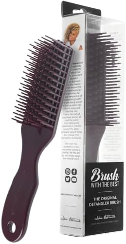 Maroon Detangler Brush by Felicia Leatherwood - For Kinky, Curly, Wavy 4c or Straight Hair - Tame Your Tangles Smooth Your Coils - Pain Free for All Ages - Image 2