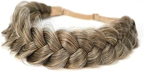 Synthetic Hair Braided Headband Classic Wide Strands Wedding Disorderly Fluffy Braids Wig Band Women Beauty Accessory - Image 2