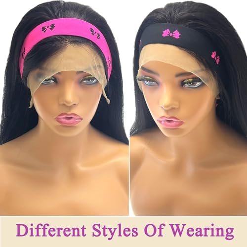 Elastic Wig Bands Set with Lace Melting Bands and Edge Wraps - Keep Lace Front Wigs in Place, Lay Edges (5 Piece Set, Pink Bow) - Image 3