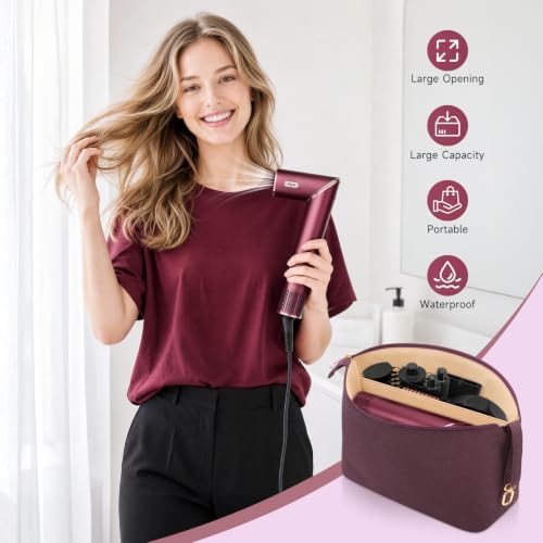 Travel Hair Dryer Bag for Shark FlexStyle Case & Attachment, Cherry - Image 5