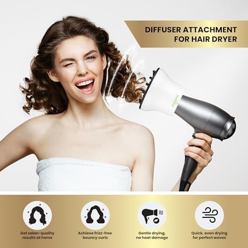 Herbishh Universal Hair Dryer Diffuser for Curly, Coily & Wavy Hair, White - Image 6