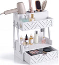 Hair Tool Organizer with Drawer 2 Tier Bathroom Countertop Organizer, White by Unknown