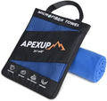 APEXUP Microfiber Travel Towel, Ultra Absorbent Quick Dry Towels, Lightweight Gym Sports Camping Towel for Workout, Yoga, Beach, Shower, Swimming (48"×24", Dark Blue) by APEXUP