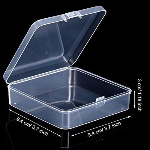 Jetec 6 Pieces Small Clear Plastic Storage Box, 3.7 x 3.7 x 1.2 Inch - Image 2