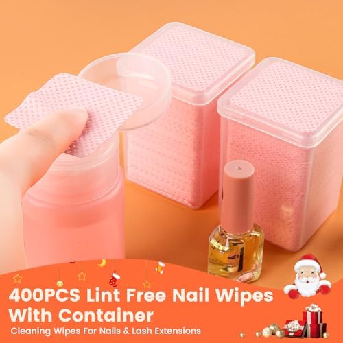 400PCS Lint Free Nail Wipes with Dispenser for Acetone, Alcohol - Image 6