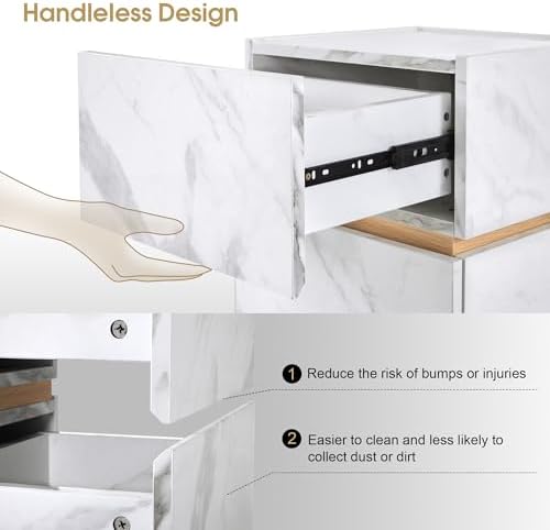 BarberPub Marble Pattern Salon Cabinet, Handleless Modular Storage 2037 - Image 5