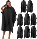 Black Barber Cape - Professional Nylon Waterproof Salon Cape, 59" x 47", 8 Pack by BSFHH