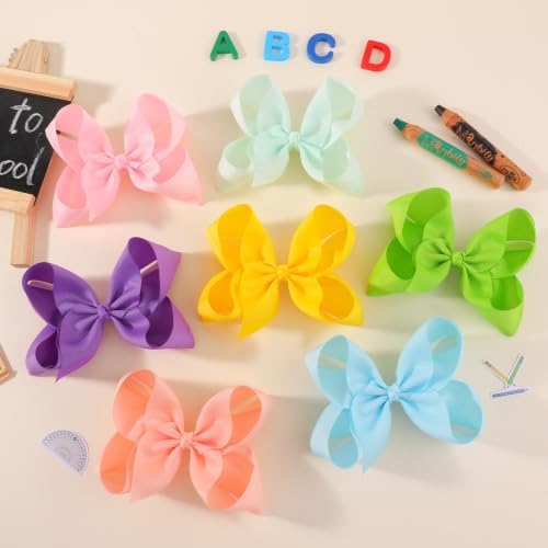YHXX YLEN 20PCS 6 Inch Hair Bows for Girls, Grosgrain Ribbon Hair Clips - Image 6