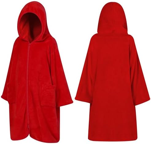 SUN CUBE Kids Hooded Towel Robe, Zip-Up Fleece Swim Cover Up, Ages 7-12 - Image 2