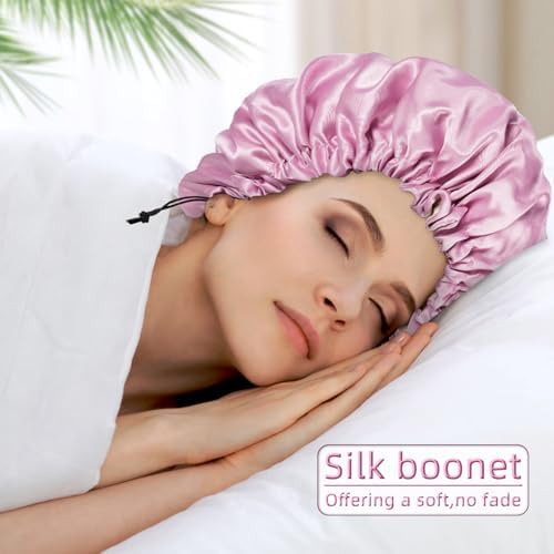 Edoneery Satin Bonnet for Sleeping Women, Double Layer Adjustable Sleep Cap - Image 3